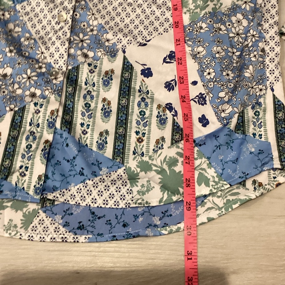 Forever 21 Women's Patchwork Button Down Shirt - … - image 8